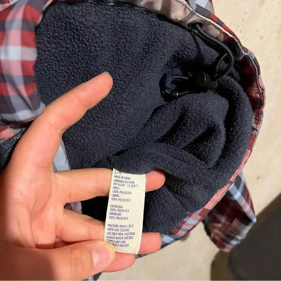 American Eagle Jacket Men's Large Plaid Full Zip Fleece Lined Windbreaker Coat - Picture 6 of 10